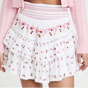 NWT LoveShackFancy Smocked Mini Skirt (Small)